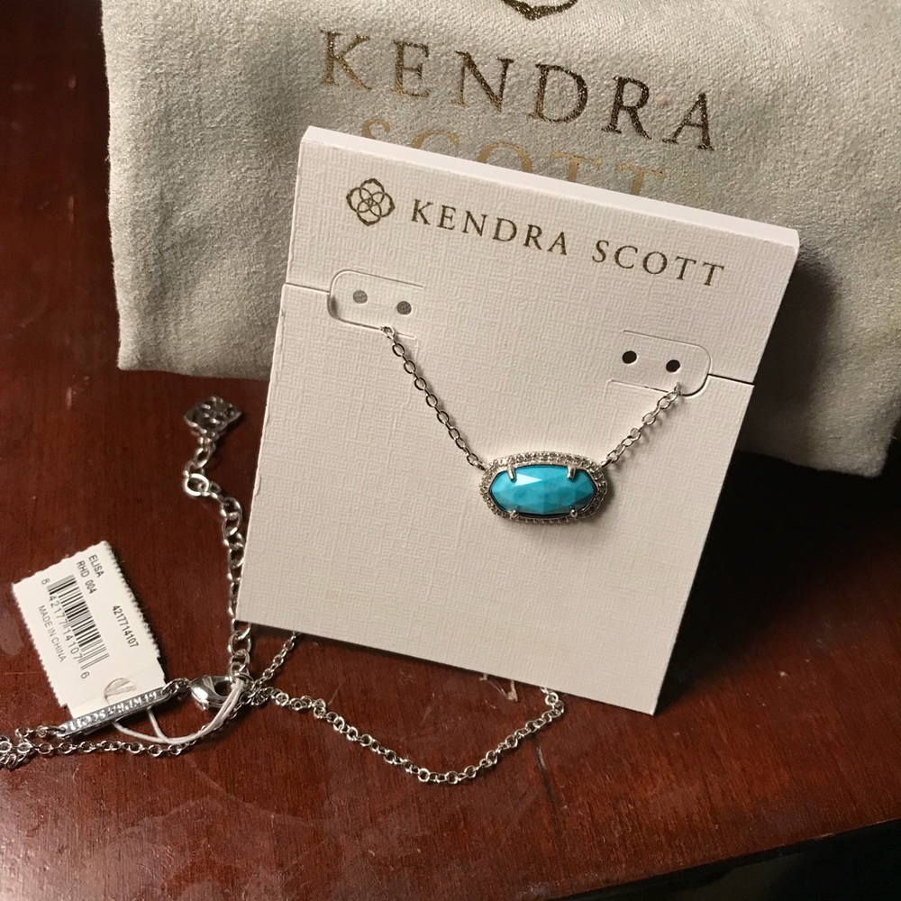Kendra Scott Elisa Lux Necklace in Turquoise - Picture 3 of 8